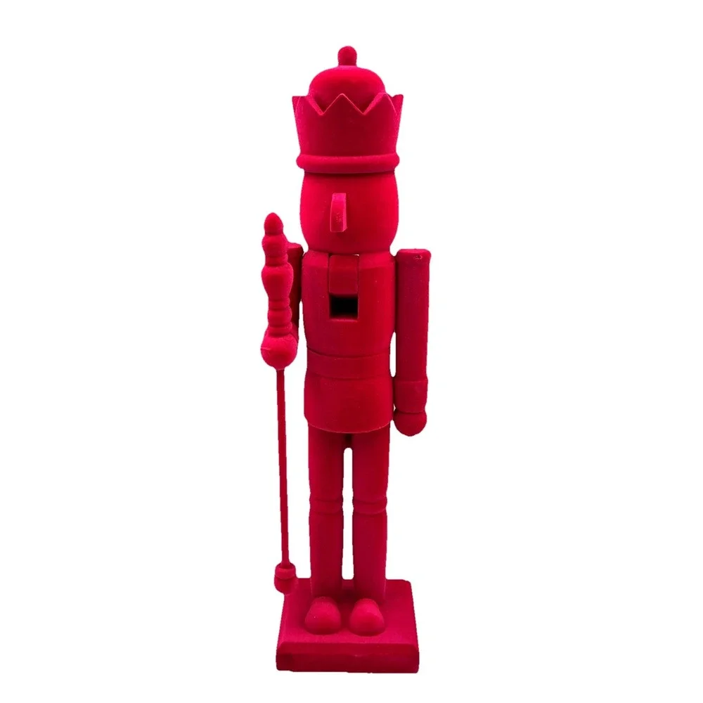 15 Inch Pink Flocked Nutcracker King Figurine Christmas Holiday Decor New